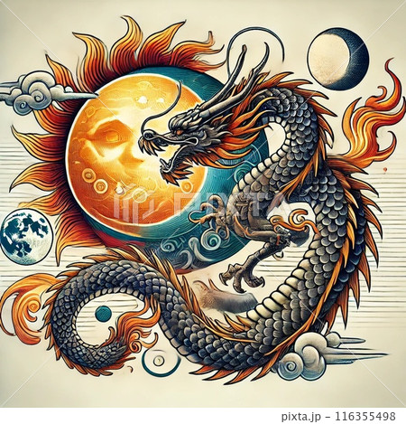 龍 tattooのイラスト素材 [116355498] - PIXTA