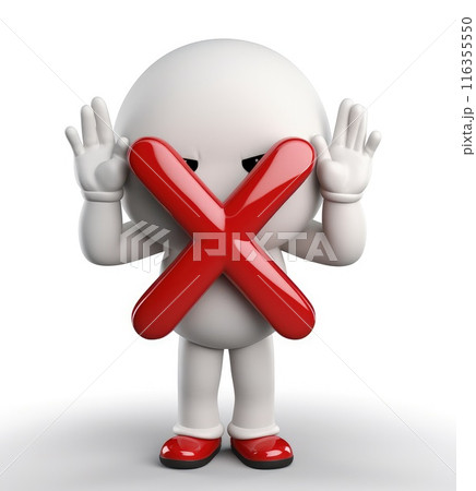 Banning entry: a 3d prohibition concept with a red x sign, a virtual warning symbolizing restricted access for banners and websites, ensuring digital safety and control in a visually impactful design 116355550