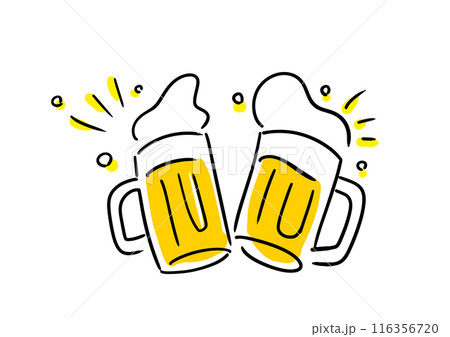 ビールで乾杯するイラスト 116356720