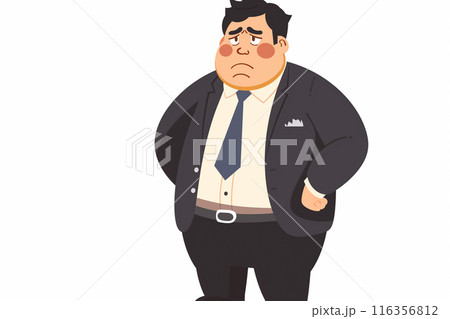 メタボを気にするビジネスマン メタボを気にするビジネスマン 116356812