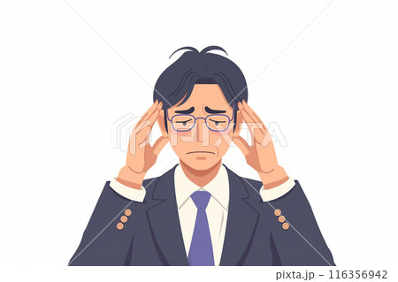 頭を抱えるビジネスマン 頭を抱えるビジネスマン 116356942