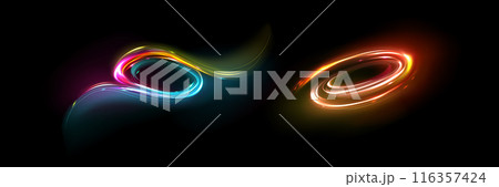 Abstract neon light swirls set 116357424