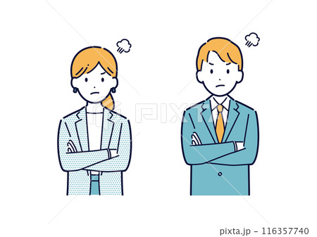 怒るビジネスパーソンのイラストセット＿上半身 116357740