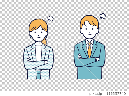 怒るビジネスパーソンのイラストセット＿上半身 116357740