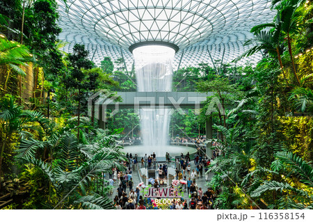 シンガポール チャンギ空港 ジュエルの人工滝 シンガポール チャンギ空港 ジュエルの人工滝 116358154