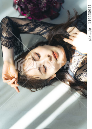 女性のファッションポートレート 116358631