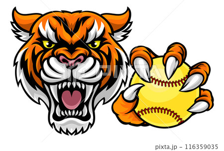 Tiger Softball Animal Sports Team Mascot Tiger Softball Animal Sports Team Mascot 116359035