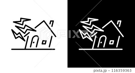 シンプルな騒音・生活音のラインアイコン 116359363