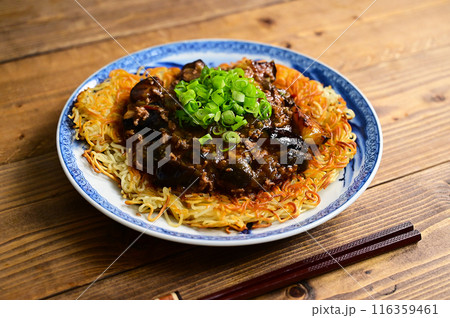 麻婆茄子かた焼きそば 116359461