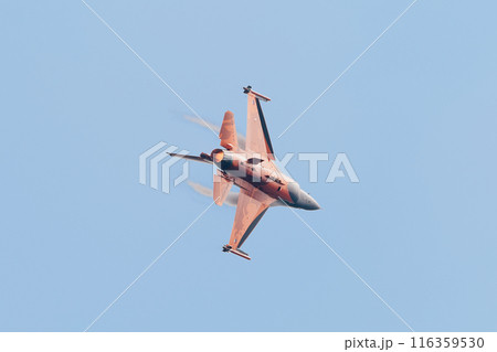 飛行するオランダ空軍F-16AMデモチーム 116359530
