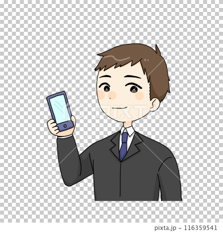 スマートフォンを使うスーツの男性 116359541
