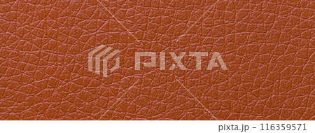 Texture of dark orange leather fabric background with pattern, macro. Structure of ginger textile backdrop 116359571