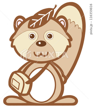 前向きのタヌキのキャラクターイラスト 前向きのタヌキのキャラクターイラスト 116359816