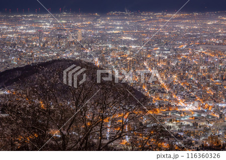 冬の藻岩山から見る夜景 冬の藻岩山から見る夜景 116360326