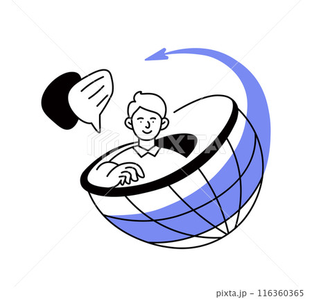 Man Communicating Globally Online vector Man Communicating Globally Online vector 116360365