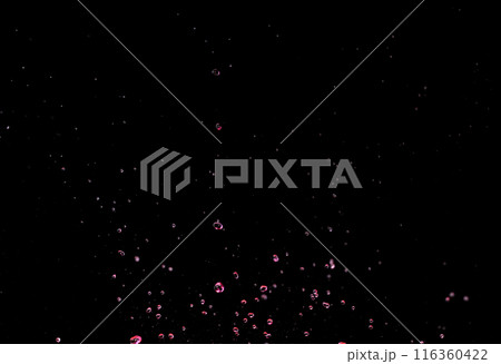 Red wine bubble Water splash on object to create shape form fluttering in droplet and wave. Cherry tomato juice droplet water to object make curve drop blood explosion. Black background isolated 116360422