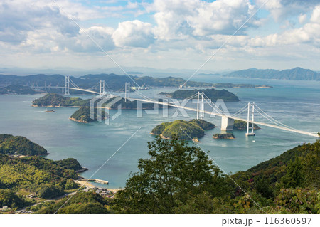 亀老山展望公園から見た来島海峡大橋 116360597