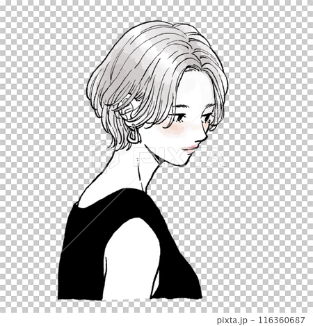 Short hair woman illustration 116360687