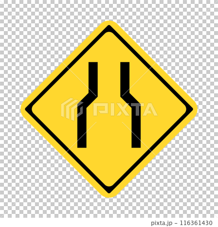幅員減少 交通標識 116361430