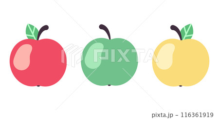 Three different apples. Vector flat illustration 116361919