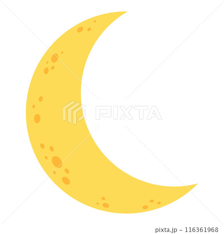 Yellow crescent. Moon phase. Vector illustration in flat style 116361968
