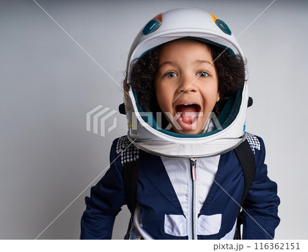 Kid in Astronaut Costume: Studio Portrait Kid in Astronaut Costume: Studio Portrait 116362151