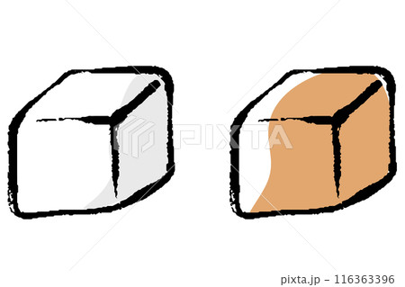 筆タッチの角砂糖のイラスト 116363396