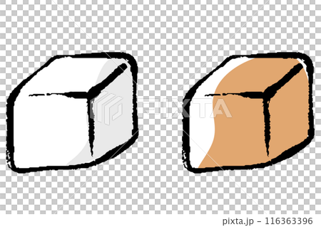 筆タッチの角砂糖のイラスト 116363396