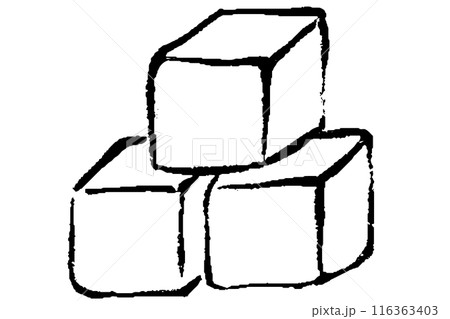 筆タッチの角砂糖のイラスト 116363403