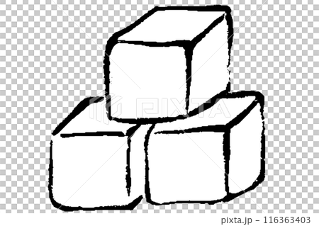 筆タッチの角砂糖のイラスト 116363403