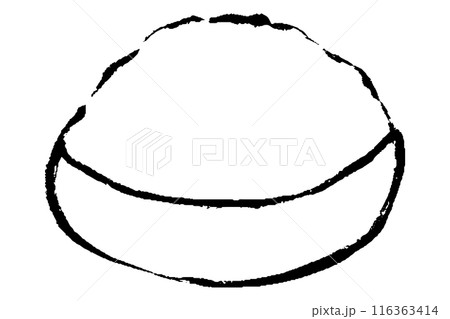 筆タッチの器に入った砂糖の線画イラスト 116363414