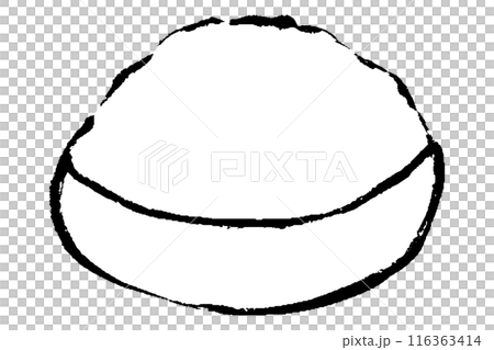 筆タッチの器に入った砂糖の線画イラスト 116363414