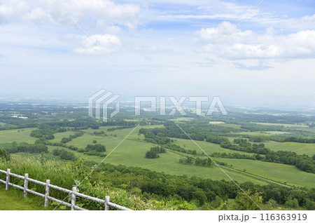 北海道 十勝平野 清水円山展望台からの眺め 116363919