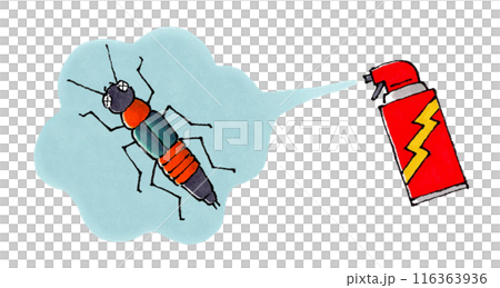 Burning insects sprayed with insecticide Burning insects sprayed with insecticide 116363936