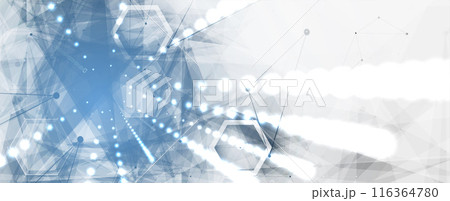 Neural network concept. Connected cells with links. High technology process. Abstract futuristic background. Vector art. 116364780