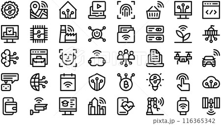 Digitalisation Icons collection is a vector illustration with editable stroke. 116365342