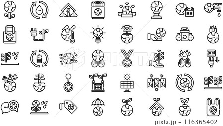 Mother Earth Day Icons collection is a vector illustration with editable stroke. 116365402