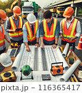 道路計画の現場　道路工事 116365417