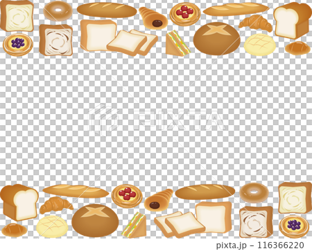 各種麵包的插圖框架 116366220