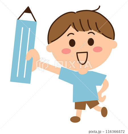 鉛筆を持つ男子 116366872