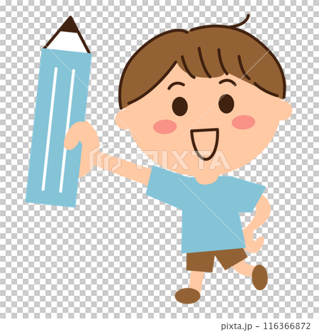鉛筆を持つ男子 116366872