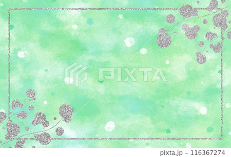 背景素材 水彩 葉 シルバー 緑 背景素材 水彩 葉 シルバー 緑 116367274