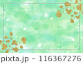 背景素材　水彩　葉　ゴールド　シルバー　緑 116367276