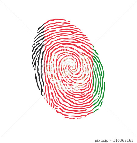 Fingerprint vector colored with the national flag of Afghanistan 116368163
