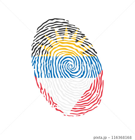 Fingerprint vector colored with the national flag of Antigua and Barbuda 116368168