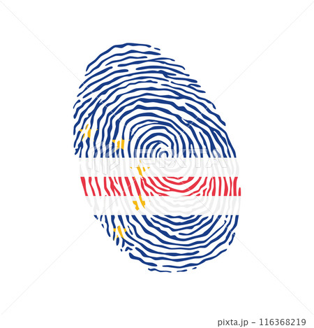 Fingerprint vector colored with the national flag of Cape Verde 116368219