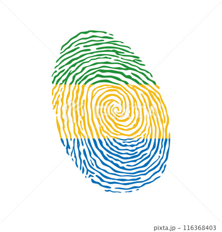 Fingerprint vector colored with the national flag of Gabon 116368403