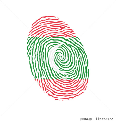 Fingerprint vector colored with the national flag of Maldives 116368472