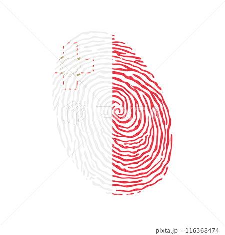 Fingerprint vector colored with the national flag of Malta 116368474