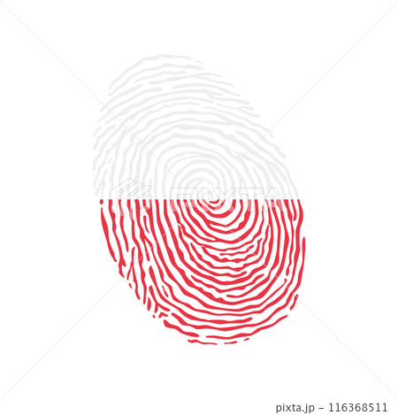 Fingerprint vector colored with the national flag of Poland Fingerprint vector colored with the national flag of Poland 116368511
